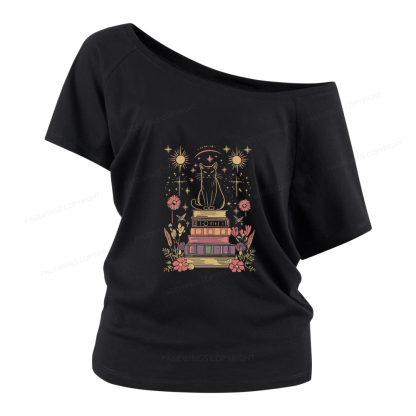 Pagewings Mystical Cat Women Off Shoulder T-shirts