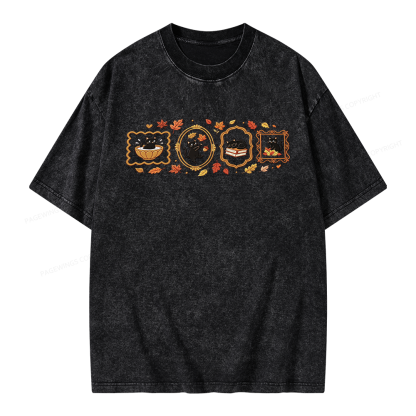 Pagewings Black Cat Pumpkin Unisex Washed T-shirt
