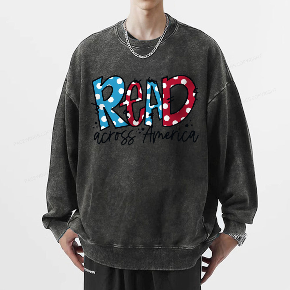 Pagewings Read Across America Unisex Washed Sweatshirt