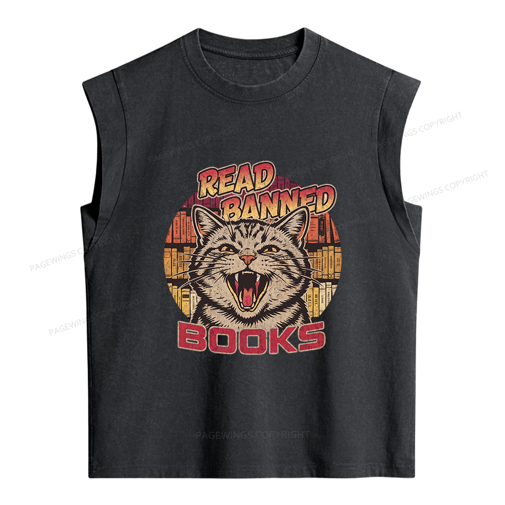 Pagewings Read Banned Books Women's Washed Tank Top