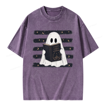 Pagewings A Court of Ghosts and Whispers Unisex Washed T-shirt