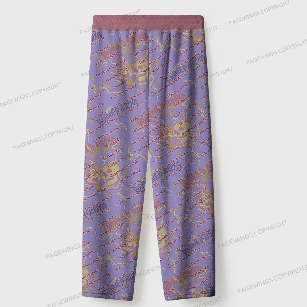 Pagewings Banned Books Unisex Flannel Pajama Set