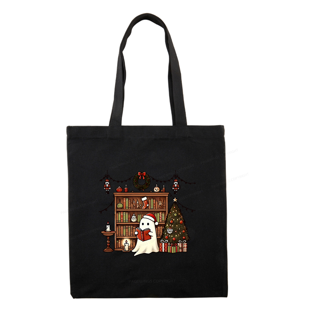 Pagewings Christmas Ghost Book Tote Bag