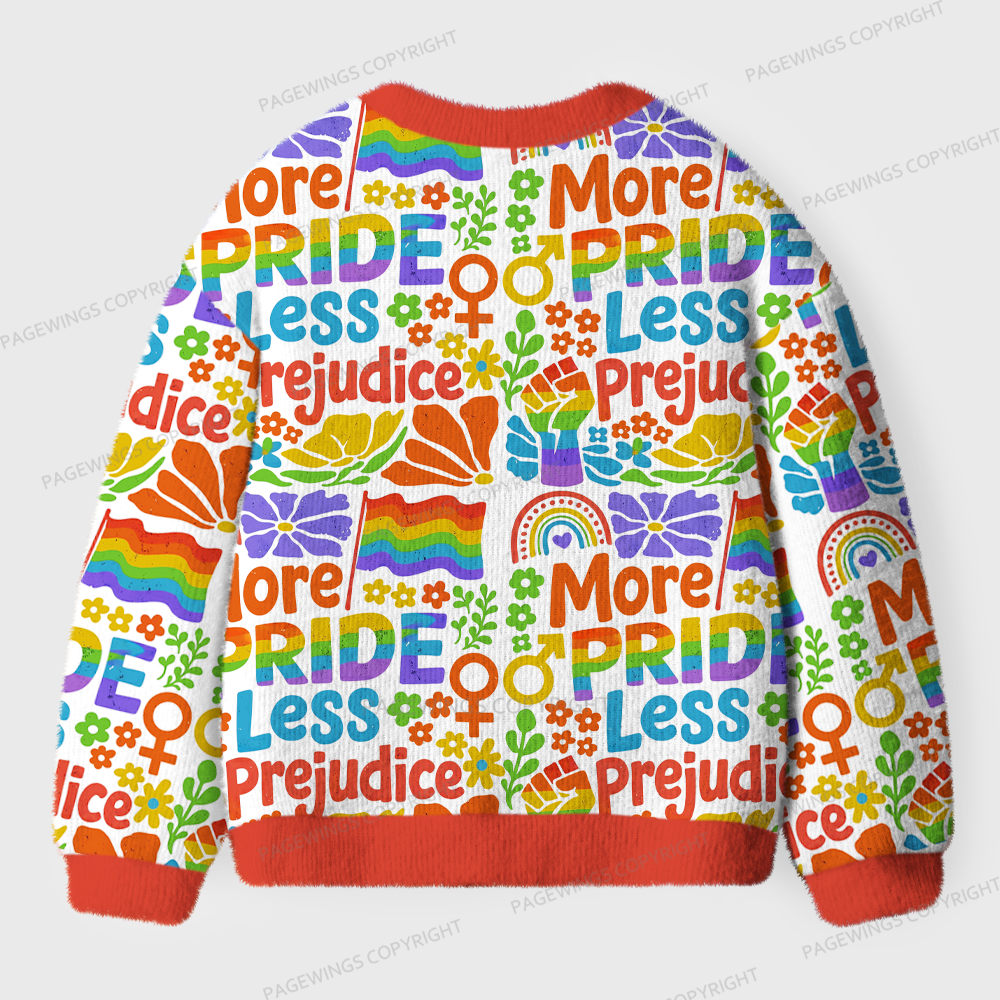 Pagewings More Pride Less Prejudice Rainbow Light Knit Unisex Cardigan Sweaters