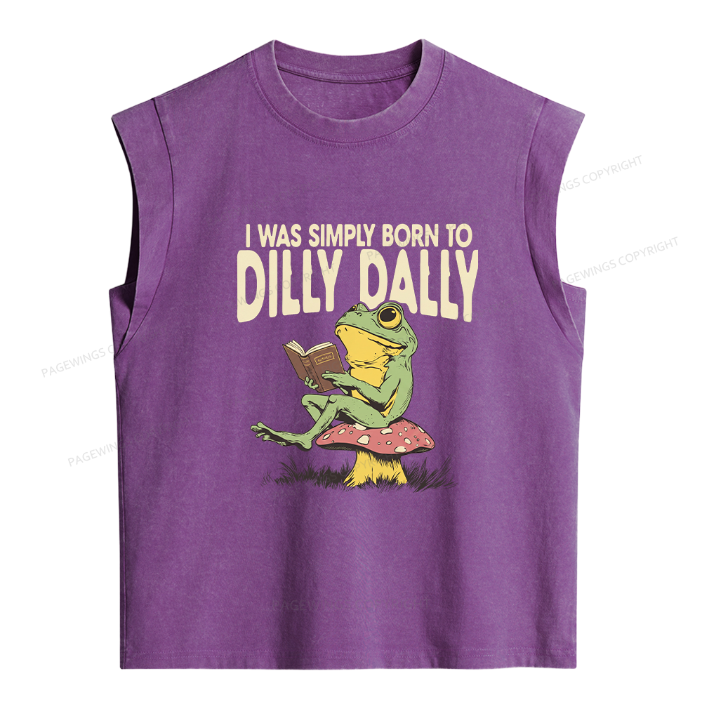 Pagewing Born to Dilly Dally Women's Washed Tank Top