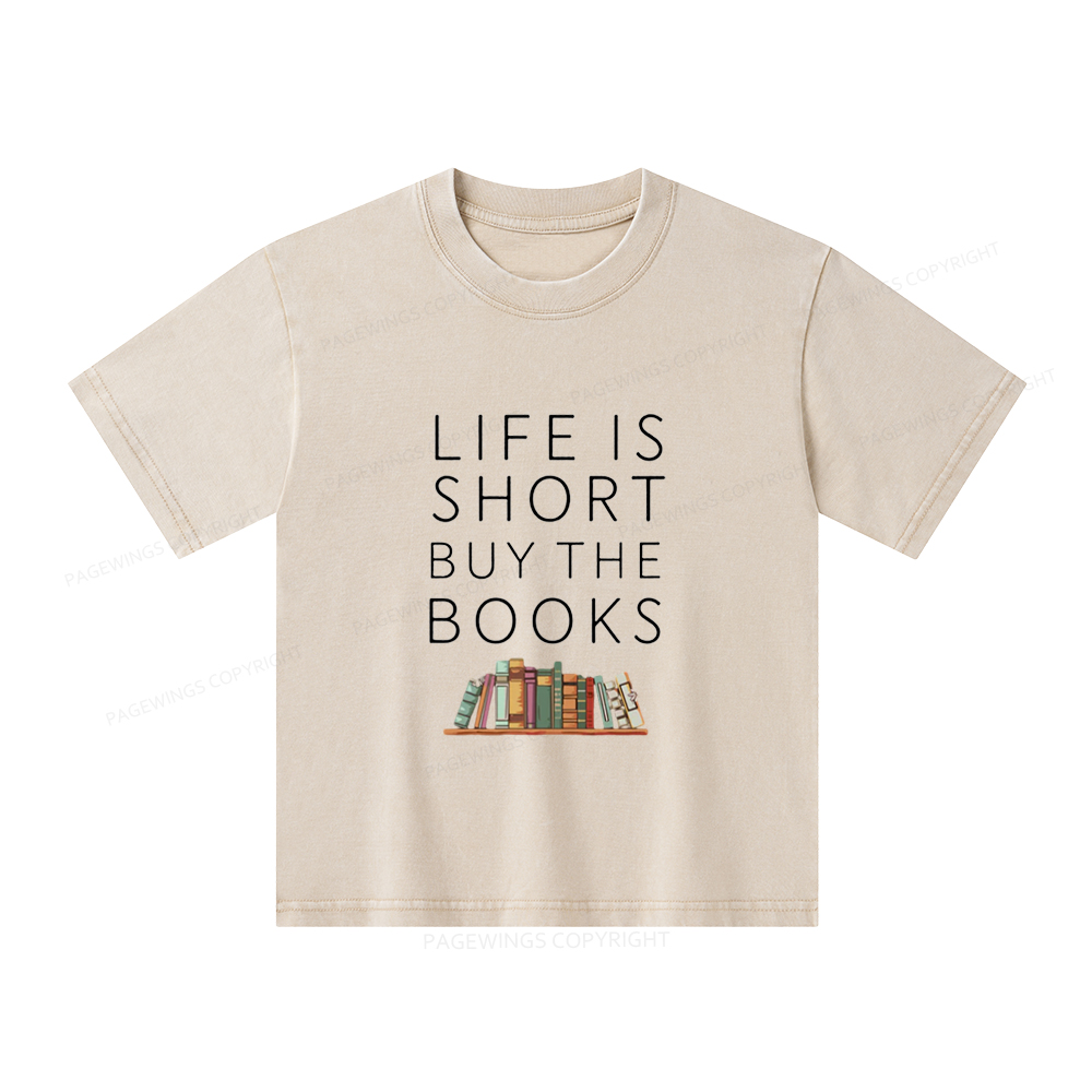 Pagewings Buy The Books Unisex Tee Unisex Kids Washed T-shirt