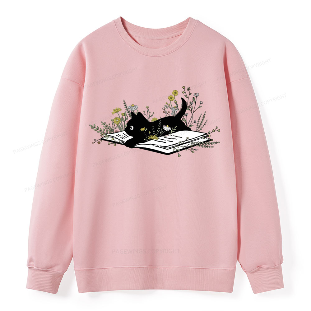 Pagewings Cute Book Cat  Unisex Classic Sweatshirt