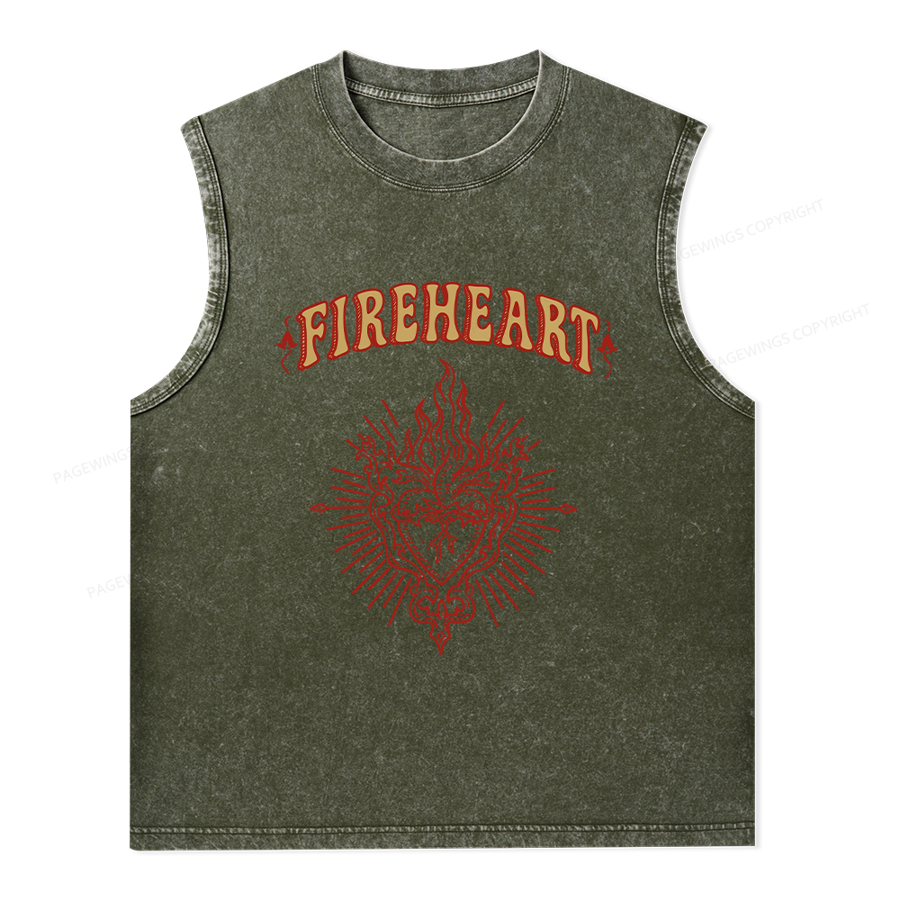 Pagewings Fireheart Unisex Washed Tank Top