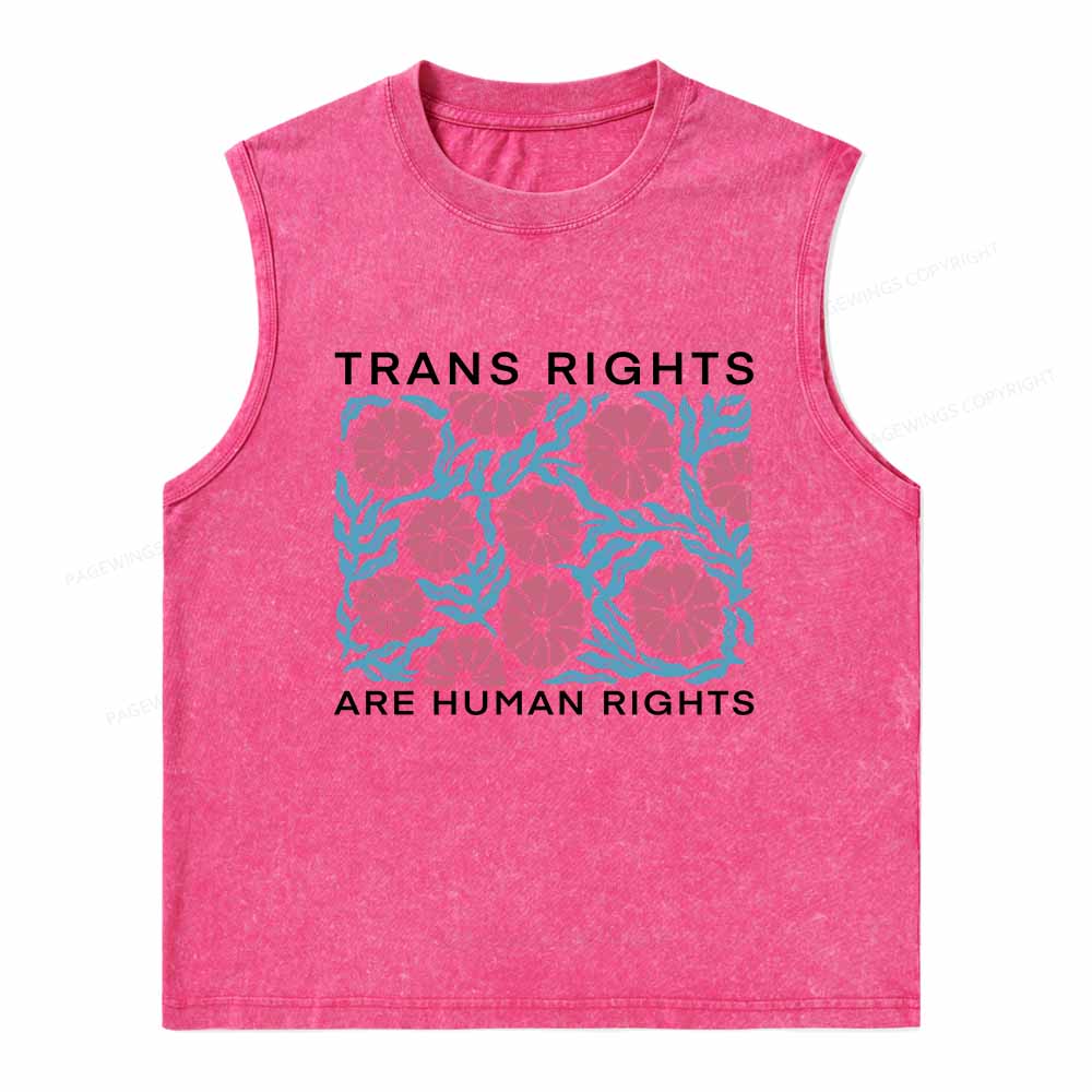 Pagewings Trans Rights Are Human Rights Washed Tank Top