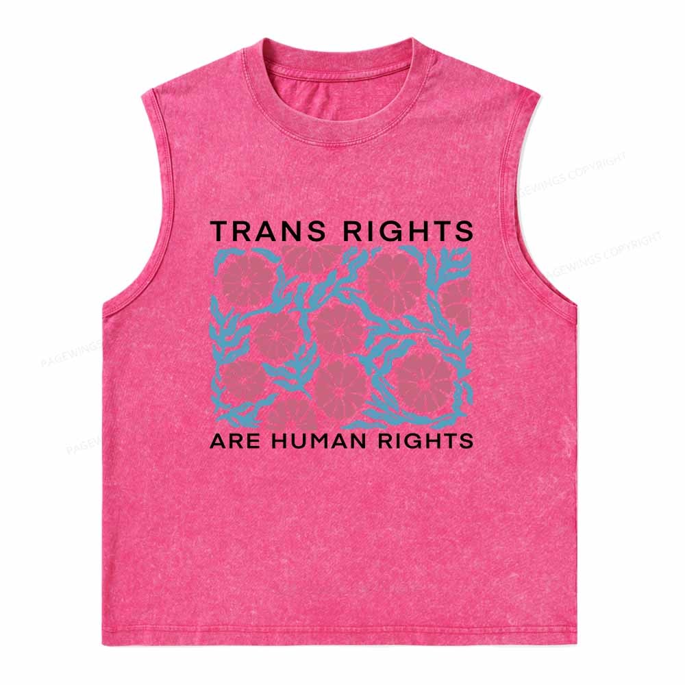 Pagewings Trans Rights Are Human Rights Washed Tank Top
