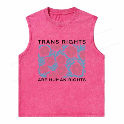 Pagewings Trans Rights Are Human Rights Washed Tank Top