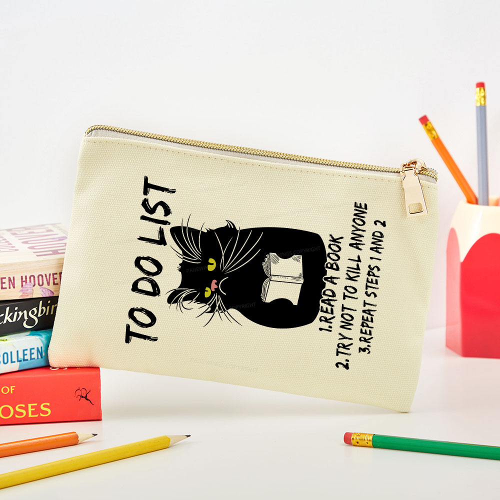 Pagewings Black Cat To Do List Pouch