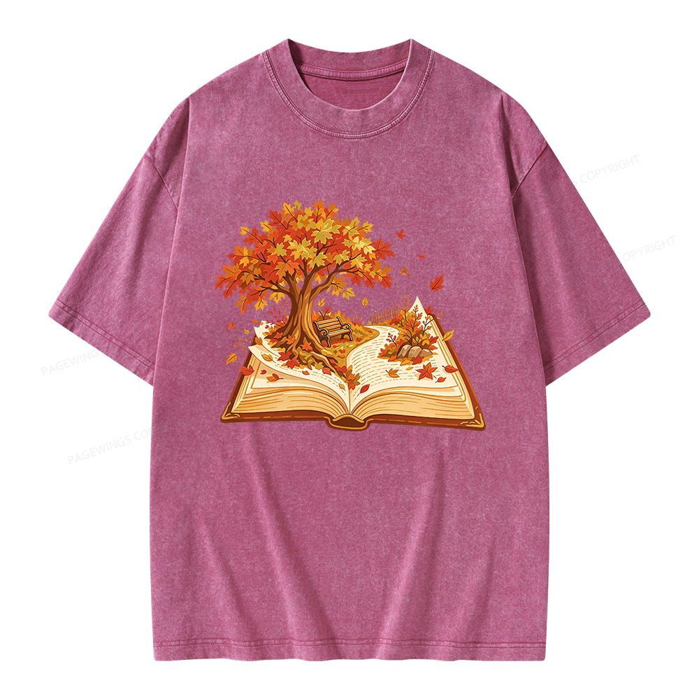 Pagewings Autumn Book Unisex Washed T-shirt