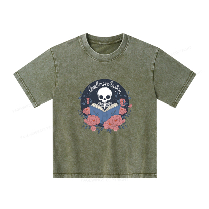 Pagewings Read  More  Books Unisex Kids Washed T-shirt