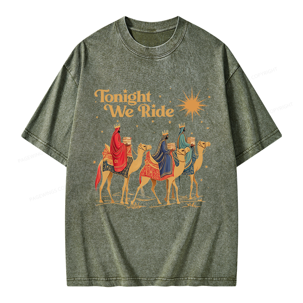 Pagewings Tonight We Ride Unisex Washed T-shirt