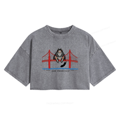 Pagewings Sci-Fi Book Lover Women's Washed Cropped T-shirt