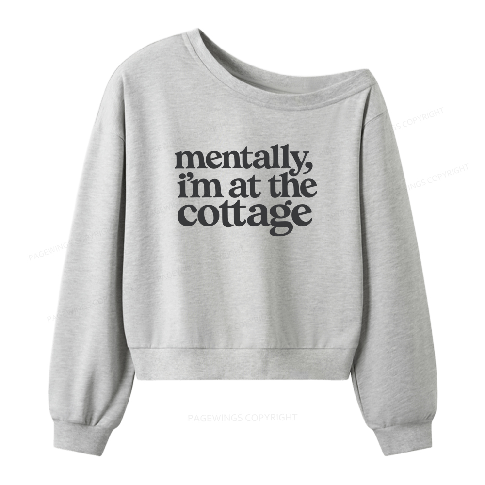 Pagewings At The Cottage Women Off Shoulder Sweatshirt