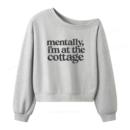 Pagewings At The Cottage Women Off Shoulder Sweatshirt