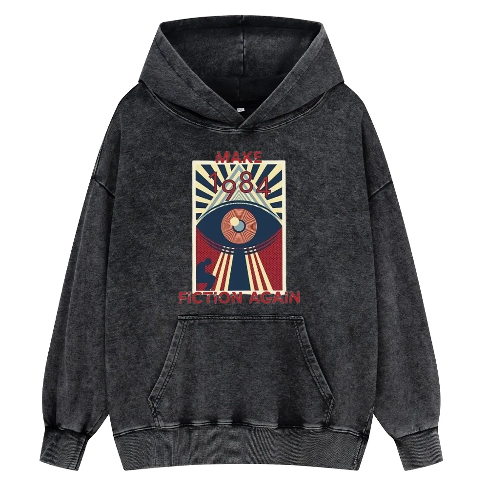 Pagewings Nineteen Eighty-Four Unisex Washed Hoodie