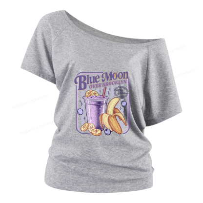 Pagewings Blue Moon Over Brooklyn Women Off Shoulder T-shirts