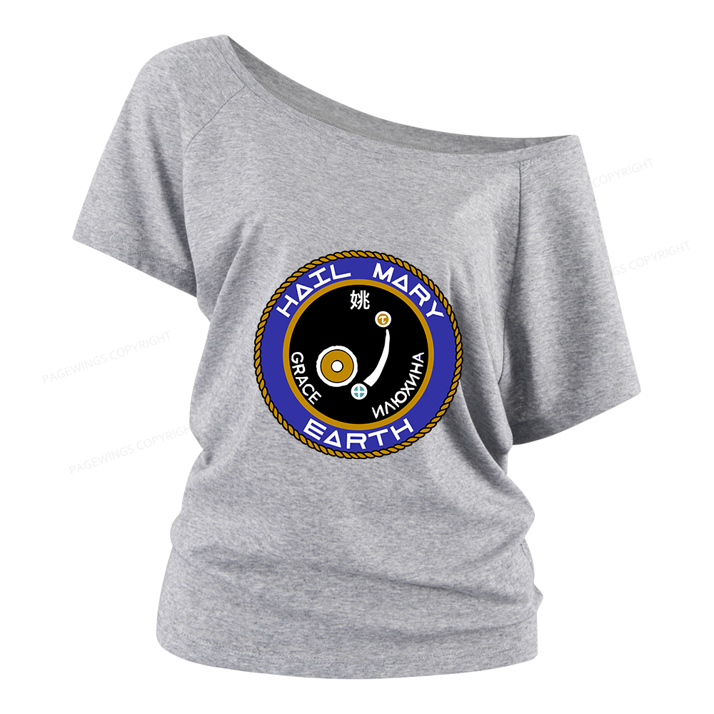 Pagewings Mission Patch Women Off Shoulder T-shirts