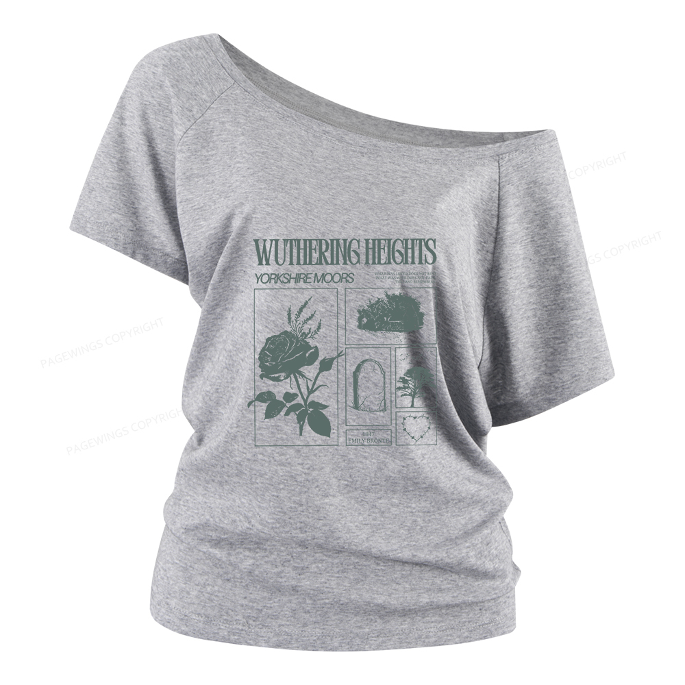 Pagewings Literary Quote Women Off Shoulder T-shirts