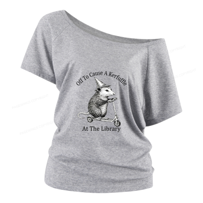 Pagewings Off To Cause A Kerfuffle Women Off Shoulder T-shirts