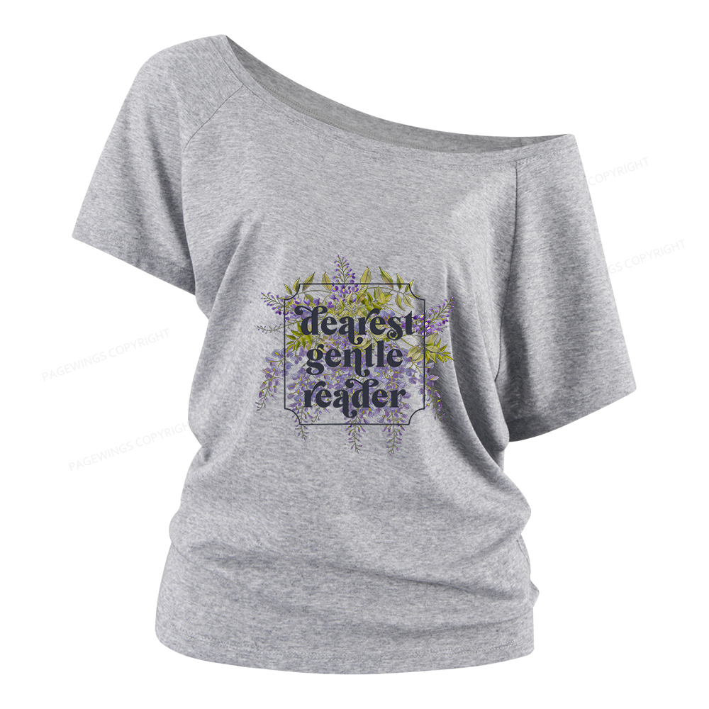 Pagewings Dearest Gentle Reader Women Off Shoulder T-shirts