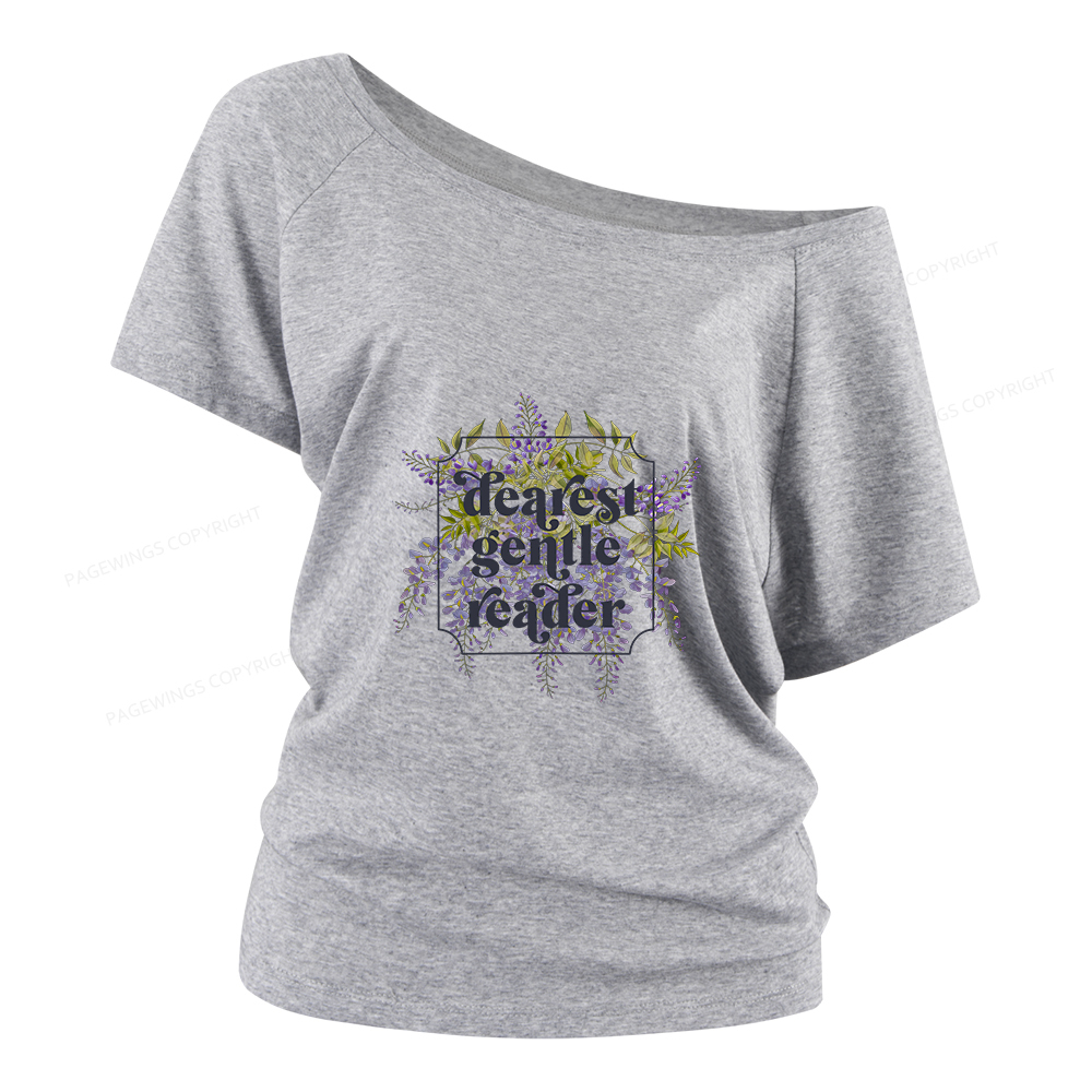 Pagewings Dearest Gentle Reader Women Off Shoulder T-shirts
