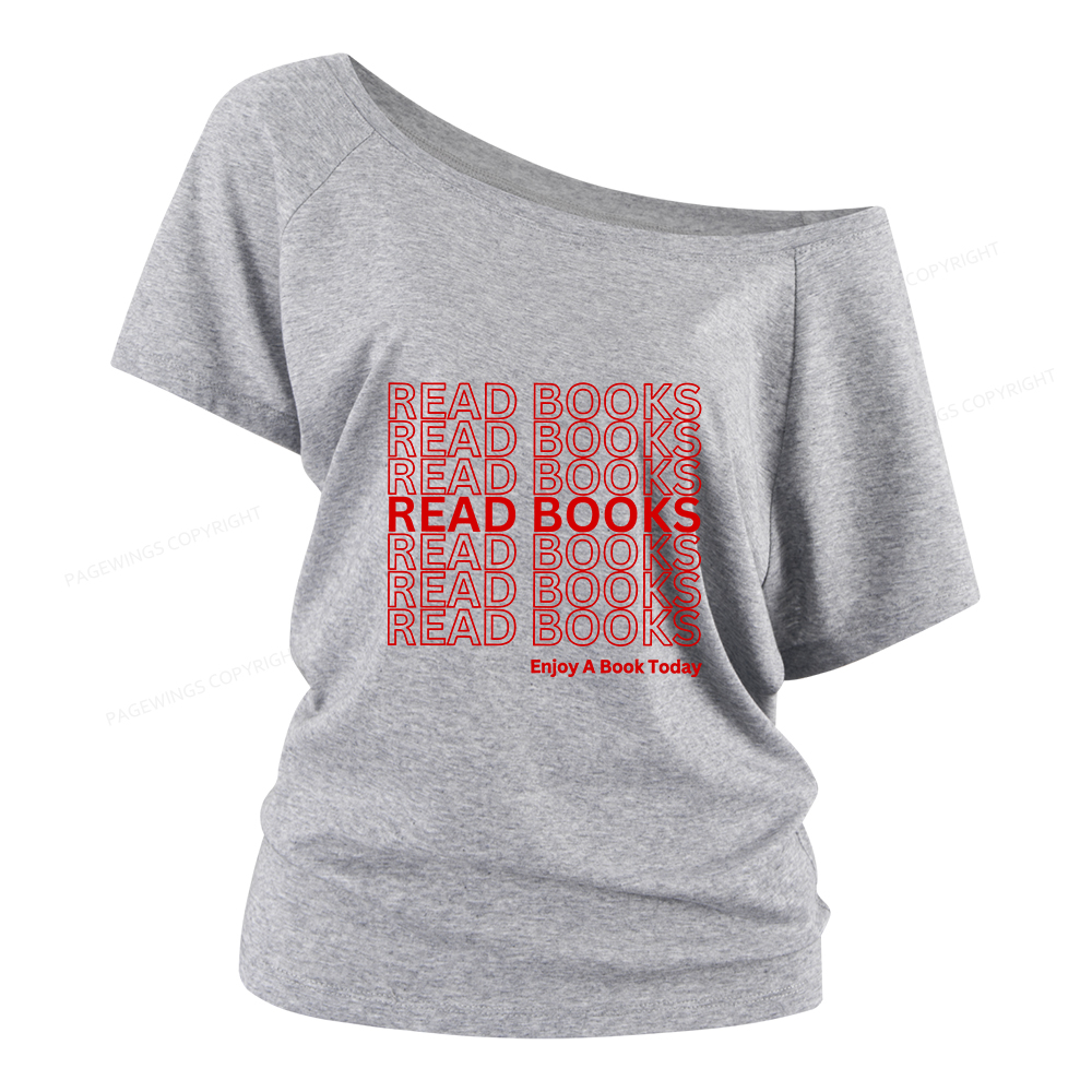 Pagewings Read Books Librarian Women Off Shoulder T-shirts