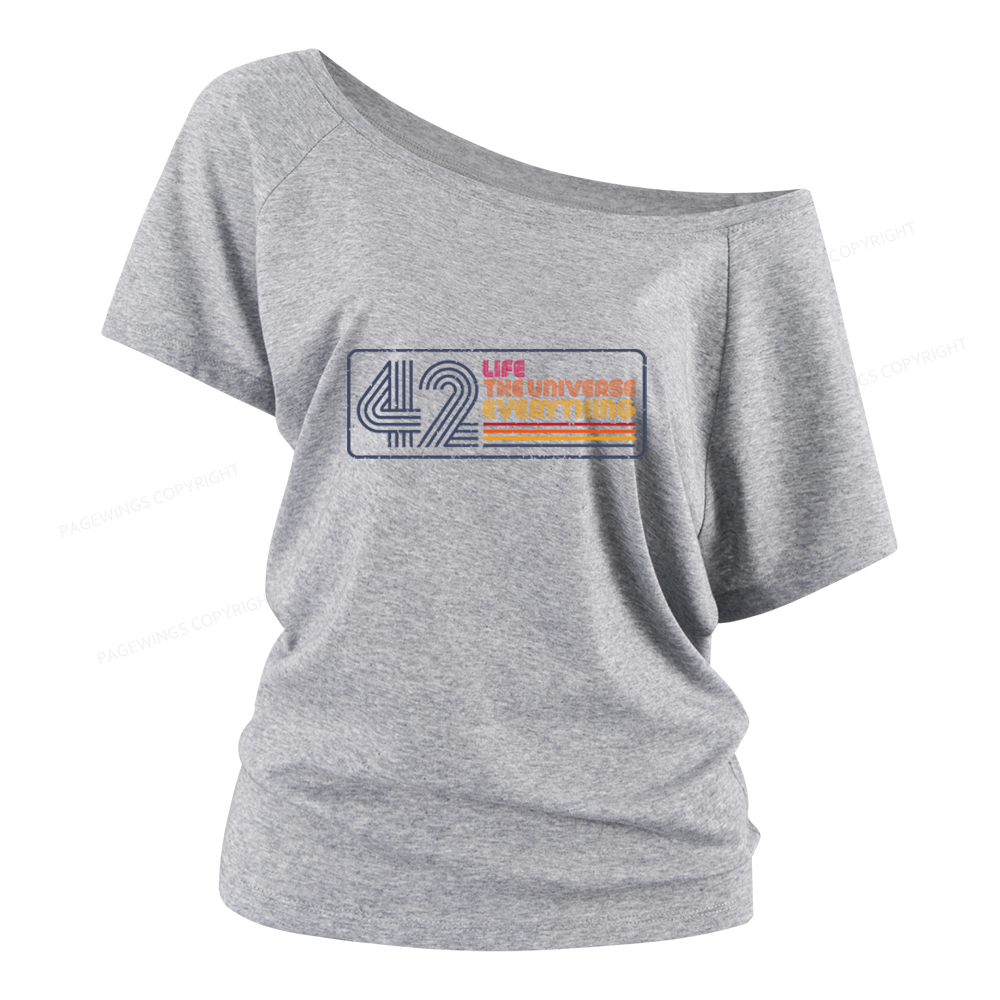 Pagewings Life The Universe Everything Women Off Shoulder T-shirts