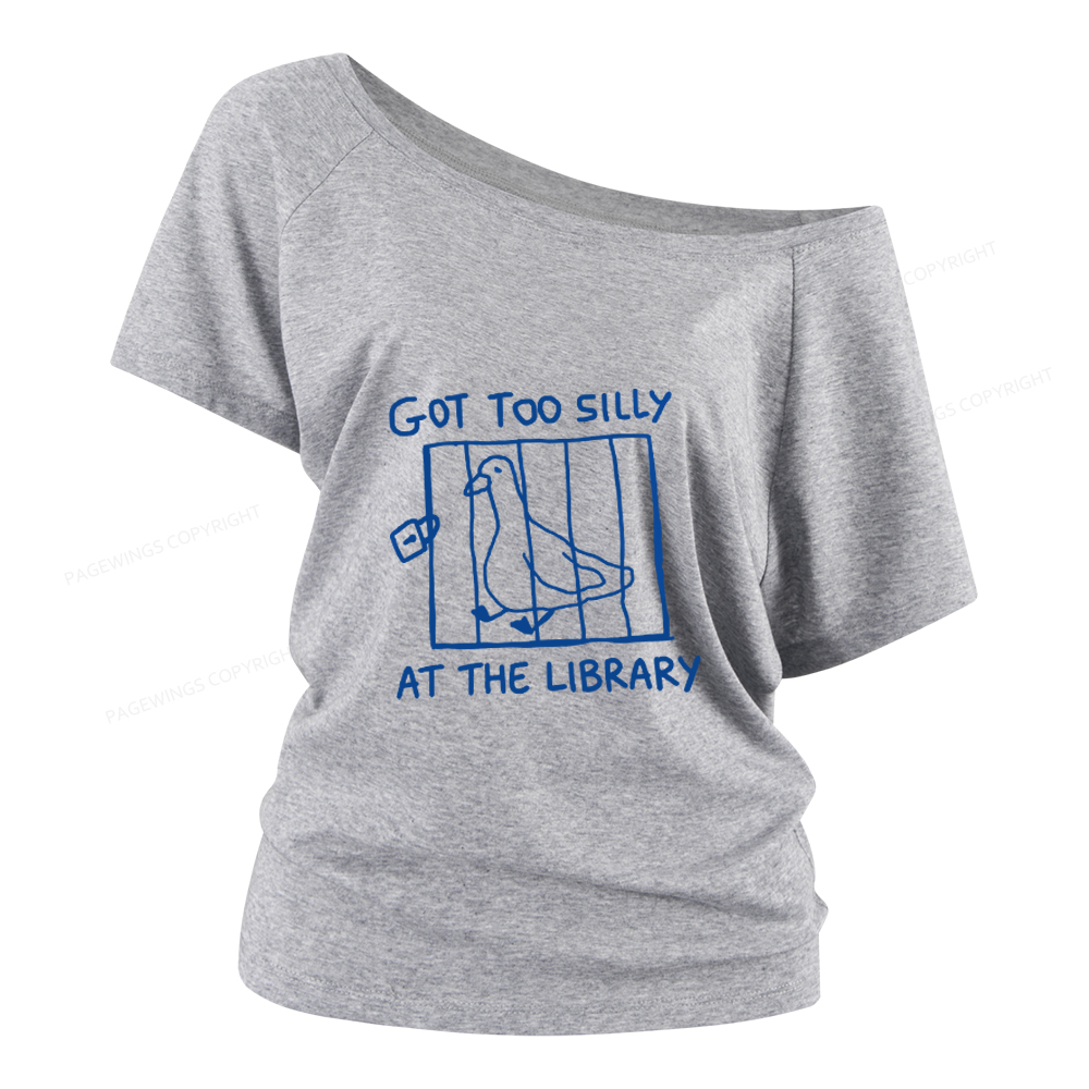 Pagewings Got Too Silly At The Library Women Off Shoulder T-shirts