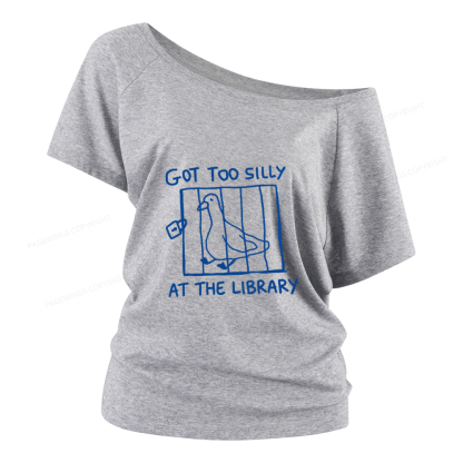 Pagewings Got Too Silly At The Library Women Off Shoulder T-shirts