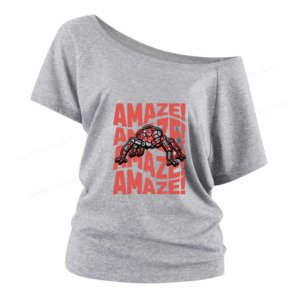 Pagewings Amaze Space Women Off Shoulder T-shirts
