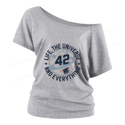 Pagewings Life The Universe And Everything Women Off Shoulder T-shirts