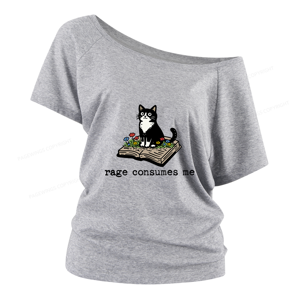 Pagewings Rage Consumes Me Women Off Shoulder T-shirts