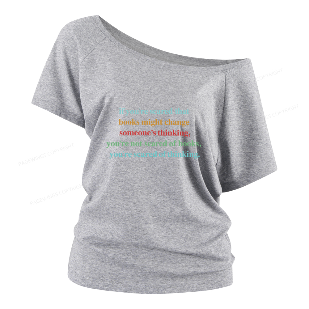 Pagewings Censorship Social Justice Shirt Booktrovert Women Off Shoulder T-shirts