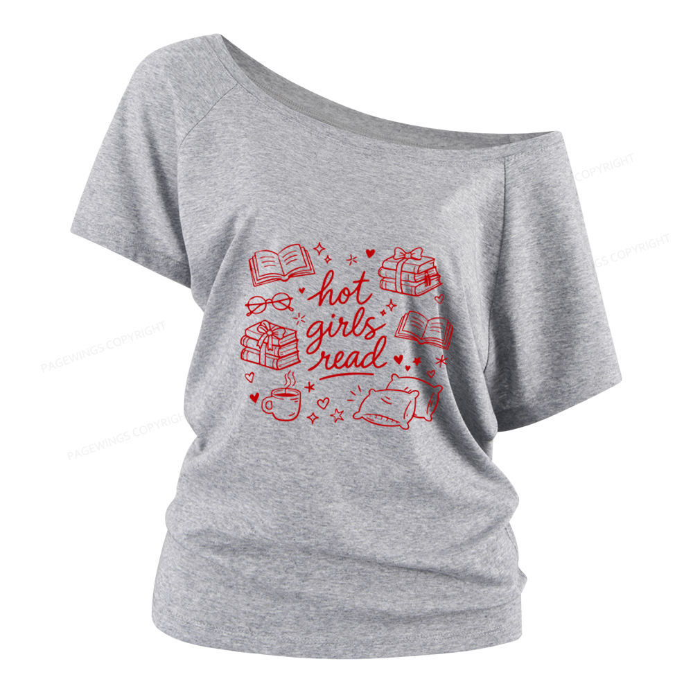 Pagewings Hot Girls Read Women Off Shoulder T-shirts