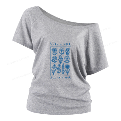 Pagewings Take A Look It’s In A Book Women Off Shoulder T-shirts