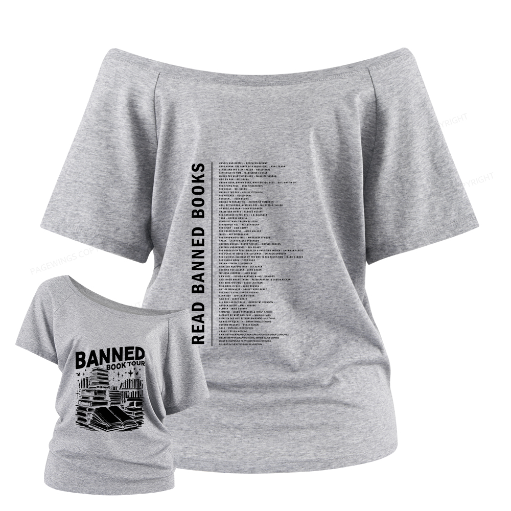 Pagewings Banned Book Women Off Shoulder T-shirts