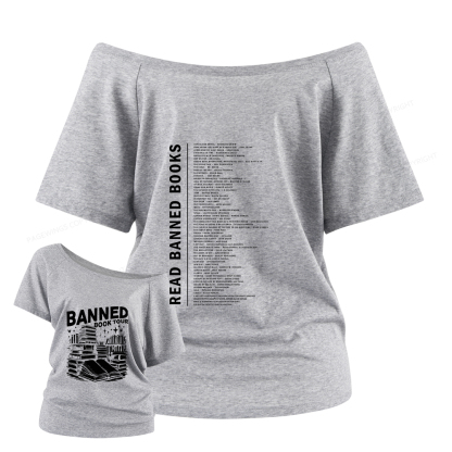 Pagewings Banned Book Women Off Shoulder T-shirts