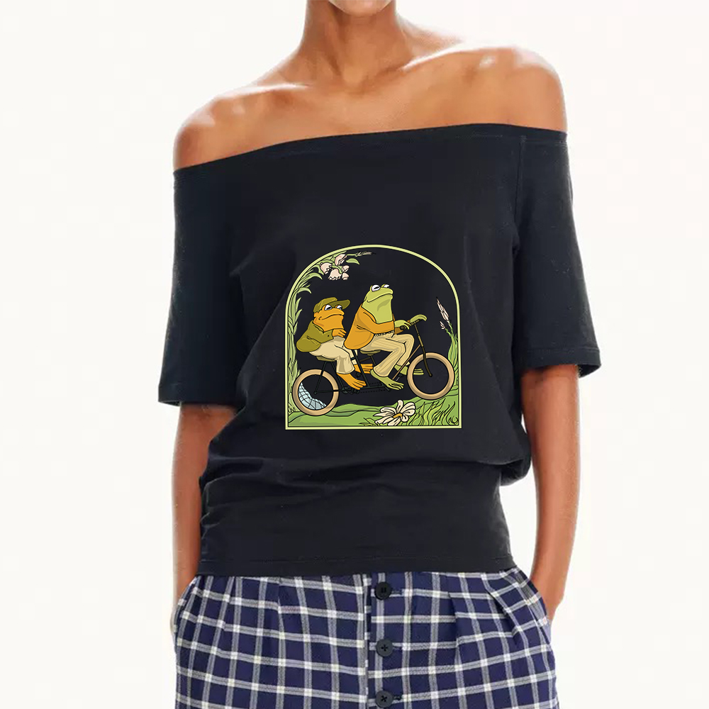 Pagewings Frog And Toad Book Vintage Off Shoulder Top