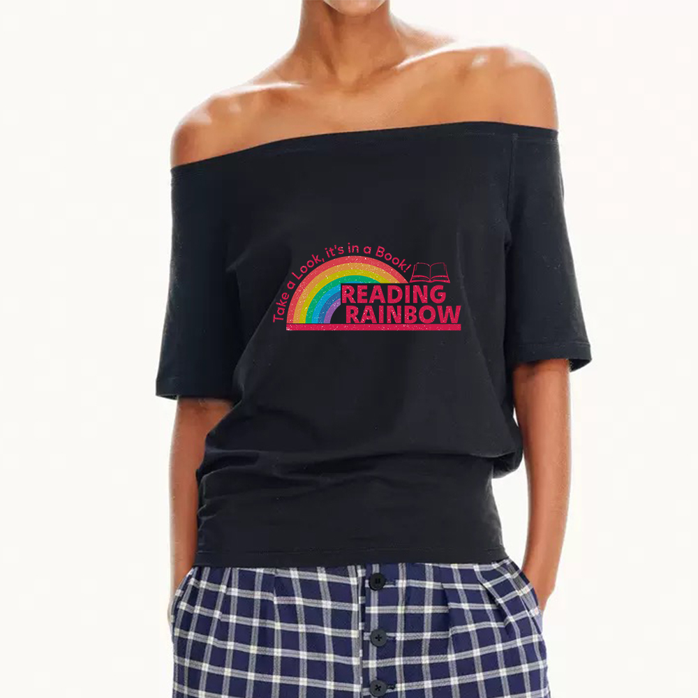 Pagewings Reading Rainbow Off Shoulder Top