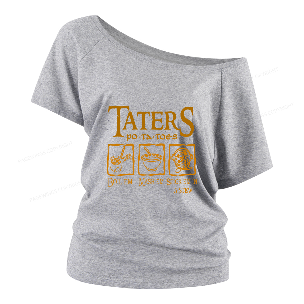 Pagewings Taters PoTaToes Women Off Shoulder T-shirts