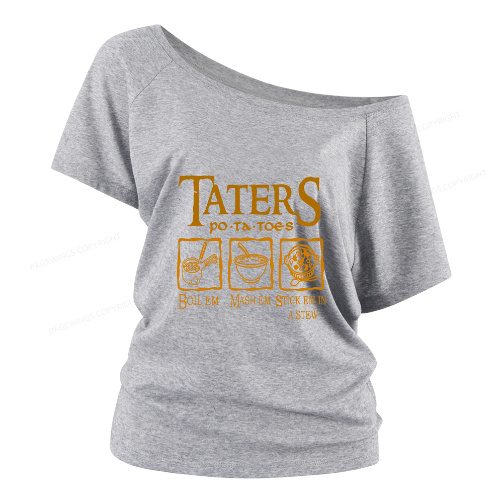 Pagewings Taters PoTaToes Women Off Shoulder T-shirts