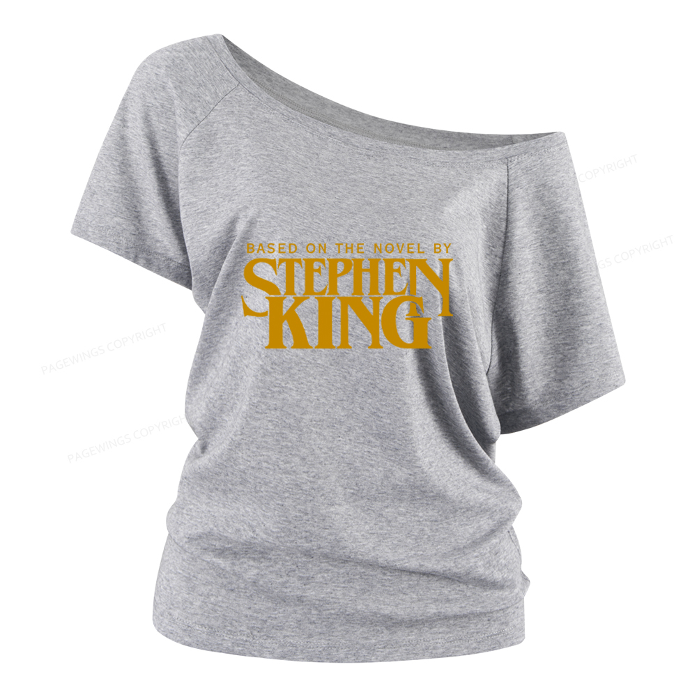 Pagewings Based On A Novel By Horror Writer Women Off Shoulder T-shirts