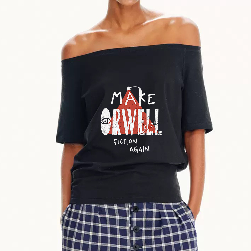 Pagewings Make Orwell Fiction Again Off Shoulder Top