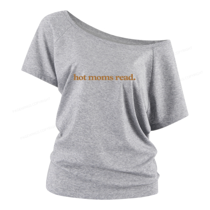 Pagewings Hot Moms Read Women Off Shoulder T-shirts