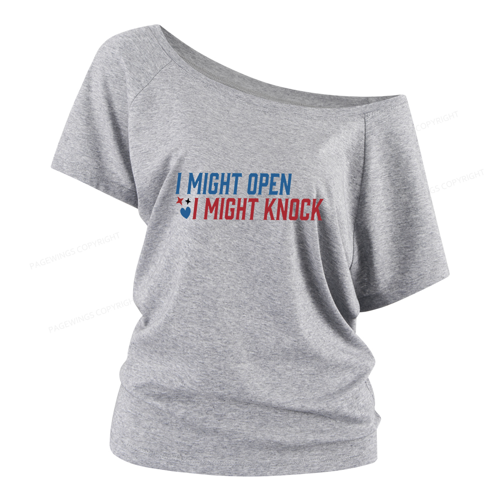 Pagewings I Might Knock Women Off Shoulder T-shirts