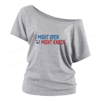Pagewings I Might Knock Women Off Shoulder T-shirts